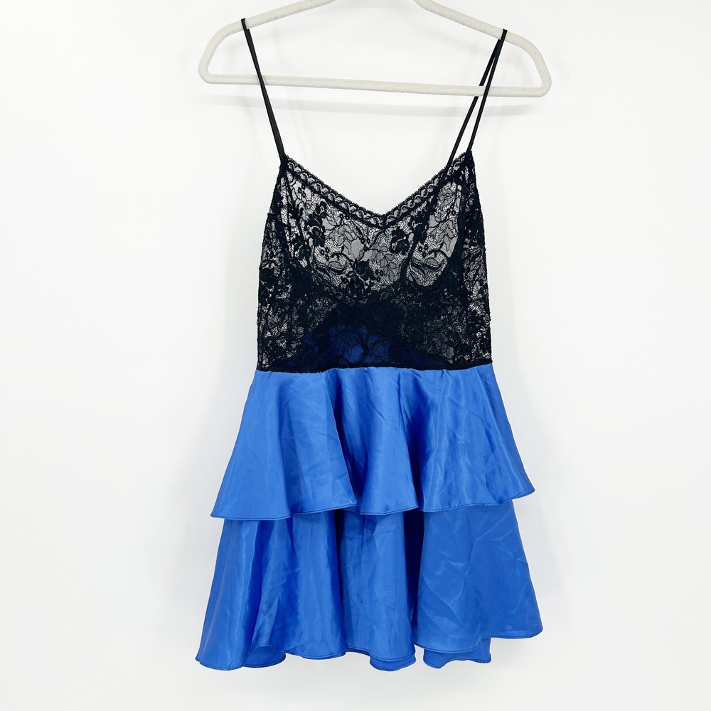Cinabis Paris Vintage Lingerie Slip Dress Lace Ruffle Babydoll‎ Bow Size UK M